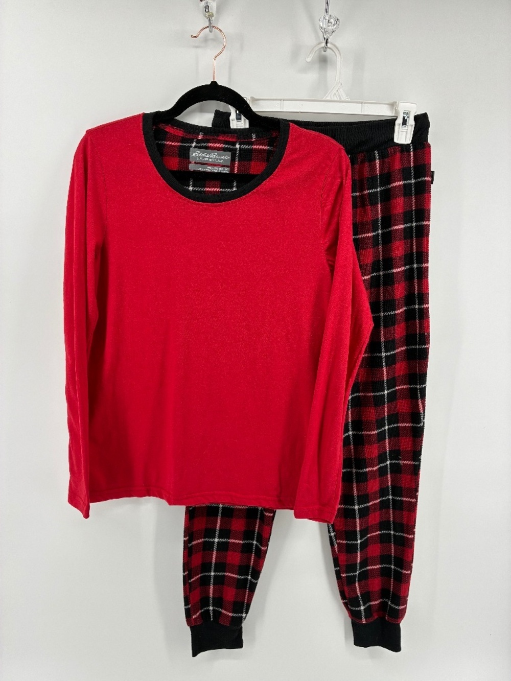 Eddie Bauer Red and Black Plaid Women's Pajama Set
